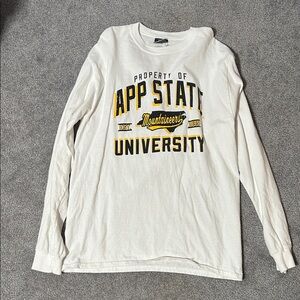 App State University White Long Sleeve Shirt
